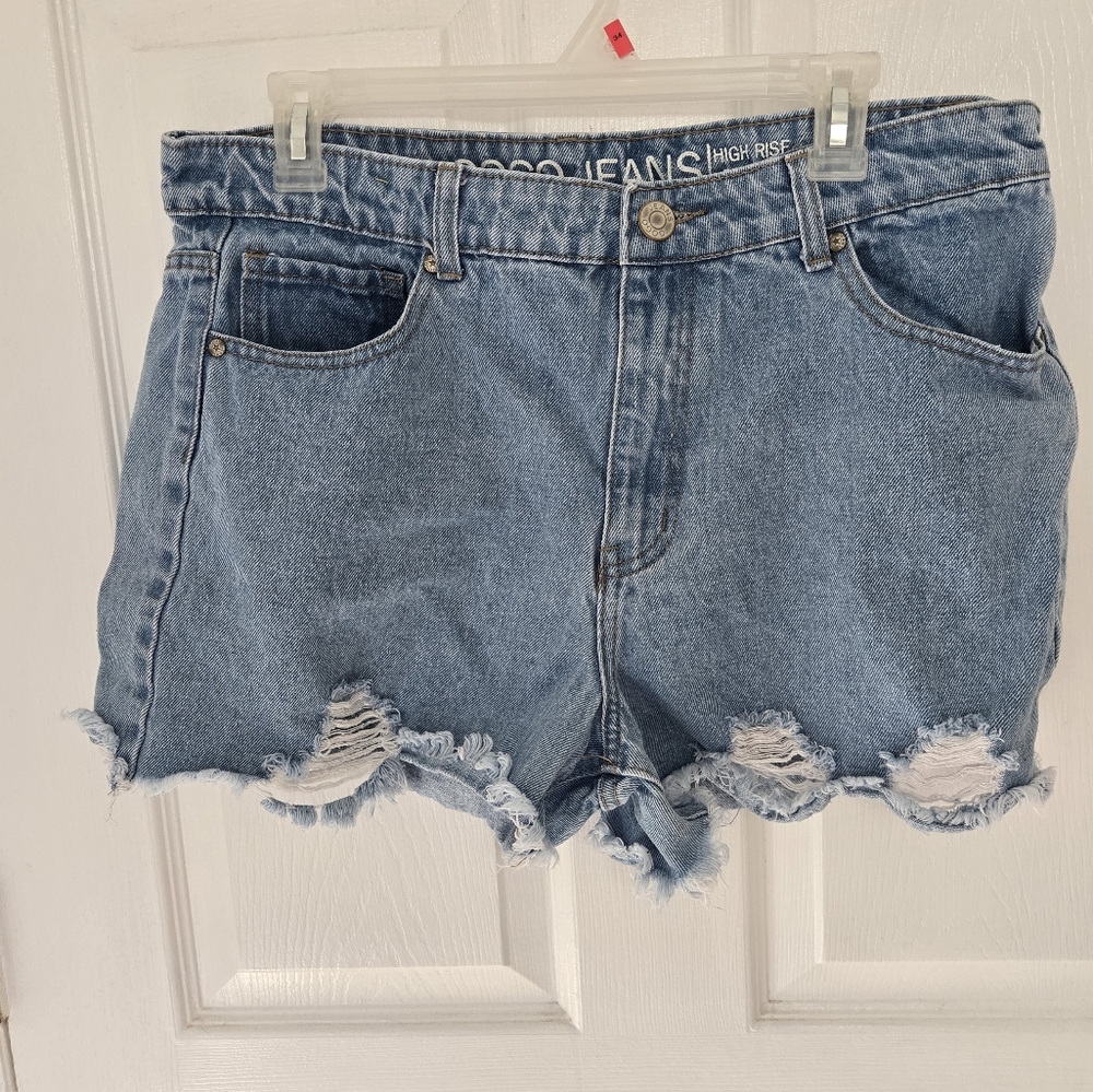 High Rise Distressed Denim Shorts GOGO Jeans